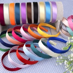 30 Pcs Satin Headbands, 1 Inch, 30 Colors, Hard, Plastic, Fabric, DIY, Craft