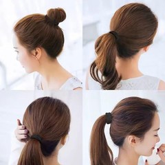 200PCS Black Hair Ties Strong Elastic No Damage Seamless Bands All Hair Types
