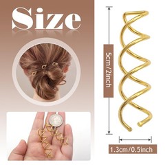 TUUXI 10pcs Spiral Hair Pins 2 Inch Bun Twister 1 Count (Pack of 10), Gold