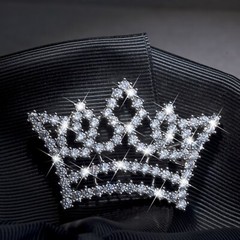 18k white gold gp crystal bling bling Bridal Wedding crown hair clip accessory