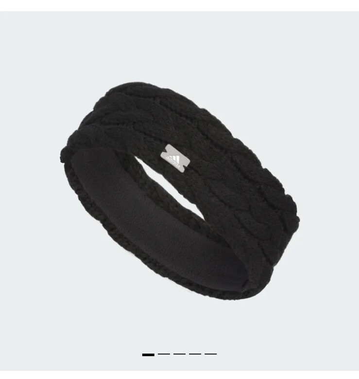 Adidas Women’s Headband Head Warmer Running Training Fleece + Cable Knit Black