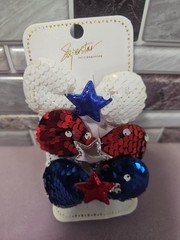 Patriotic Hair Clips 3PK Superstar Accessories – Red, White & Blue 4th Of July