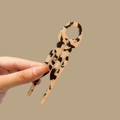 1Pc Fashion Bow U-Shaped Hair Fork – Acetate Hairpin Bun Clip for Women Girls