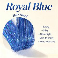 Red Silver Blue Mix Clip in Hair Tinsel 6Pcs Heat Resistant Sporty Hair Extensio