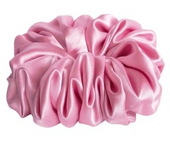 Handmade Stretch Satin Scrunchie – 30 Colors, 5.5″ Large Hair Accessory, Soft Po