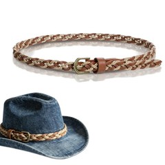 Cowboy Hat Bands for Men, Western Hat Accessory with Braided Leather Design,