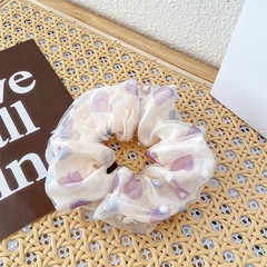 Fresh Style Floral Pleated Hair Bands High Elasticity Fashion Hair Scrunchies Su