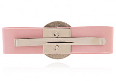 NWT Versace Pink Gianni Ribbon Medusa Tribute Logo Satin Bow Hair Clip Barrette