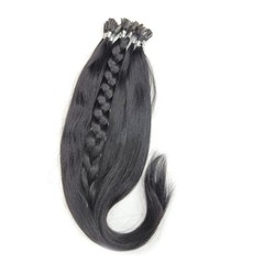 26- inch Flat Tip Remy Real Human Hair Extensions Straight Black 100gm.