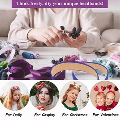 Wecoe Royal Blue Headband 1.2 Inch Wide Silk 1 Count (Pack of 1),