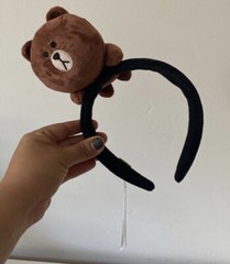 NWT 100% Authentic LINE FRIENDS Brown Plush Hair Band