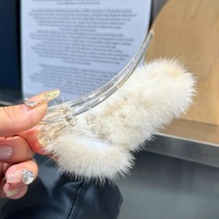 Women’s Cute Real Mink Fur Hair Clip Rose Red Hairpin Bobby Pin Hair Accessories