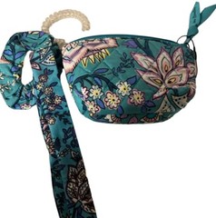 Vera Bradley Peacock Garden 4 PC Hair Accessories Travel Kit Pouch Makeup Case