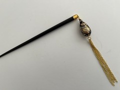 Hand made New Kanzashi Dangle Design Hair Stick Ornament With Tensha Beads