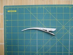 Simple White with Subtle Pattern Minimalist Kimono Long Hair Clip 130mm