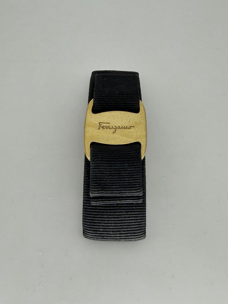 Salvatore Ferragamo Vara Bow Hair Clip Barrette Black