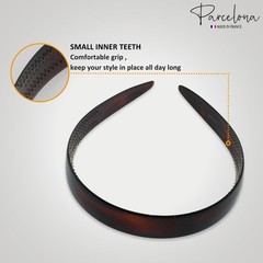 French Wide 3/4″ Shell Brown and Black Celluloid Set of 2 Headbands for