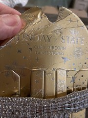 “Sunday State” Prom/wedding Barrette Clip- Cubic Zirconia Glass Stones