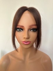 3.15″x4.3″ Traceless Lace 100% Human Hair Topper Cover Head Top or As a Bang 10″