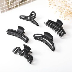 5PCS Large Claw Hair Clips for Thick 1 Count (Pack of 5), (Matte Black)
