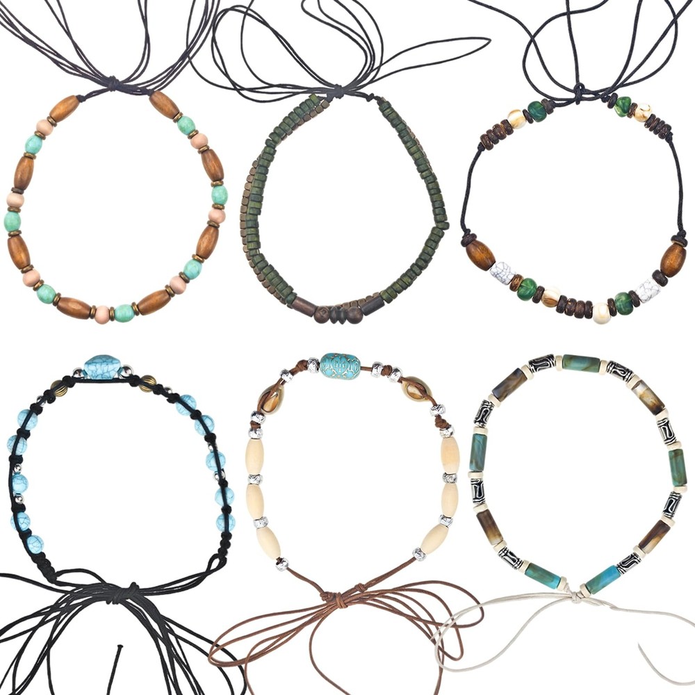 Capiant 6 Pack Boho Beaded Hat Band for Cowboy Hats, Western Cowgirl Accessor…