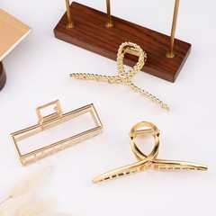Mehayi 3 PCS Metal Large Claw Clips for Thick Heavy 3 Count (Pack of 1), Gold
