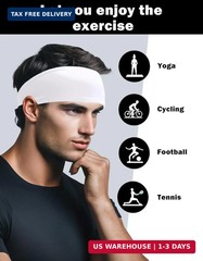 6 Pack Sport Headbands for Men & Women, Sweat Wicking Workout Sweatband, Bright