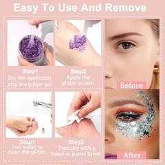 50ML Red White Blue Body Glitter Gel – Perfect for Independence Day Sparkle