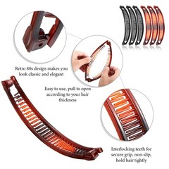 WILLBOND 6 Pcs Banana Clip Hair Clincher Combs Classic Banana Hair Clip Fish …