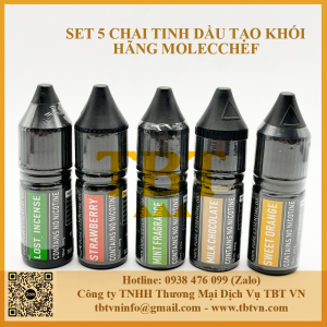 Set 5 chai tinh dầu tạo khói hãng Molecchef