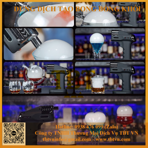 Dung dịch tạo bong bóng khói ly cocktail