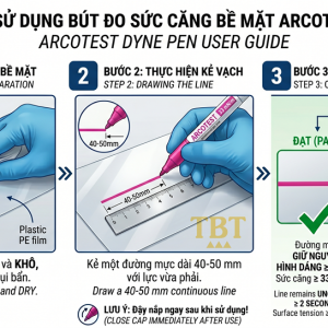 Hướng dẫn sử dụng bút đo sức căng bề mặt Hãng Arcotest giá trị 33mN/m